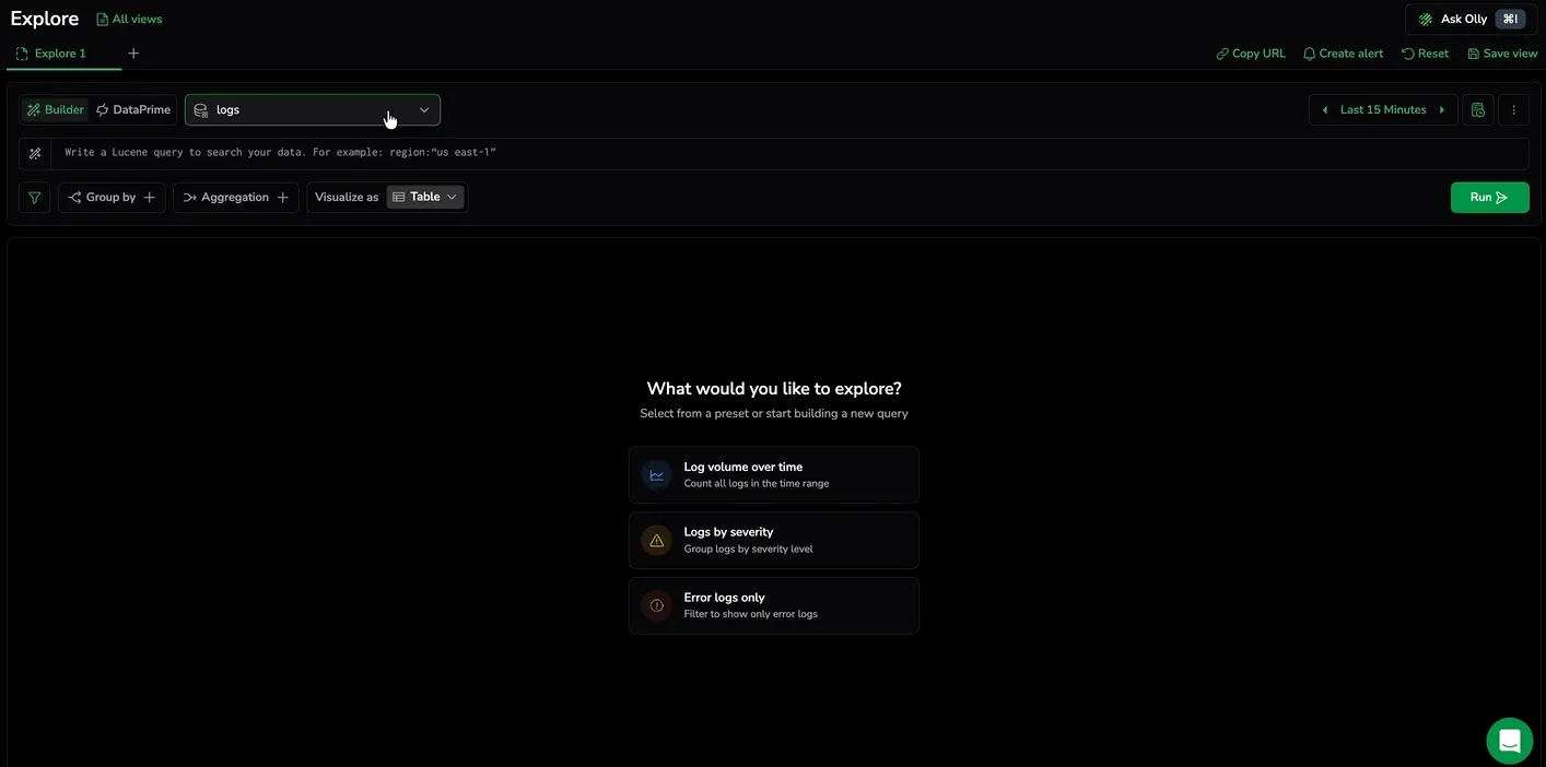 Explore spans main screen