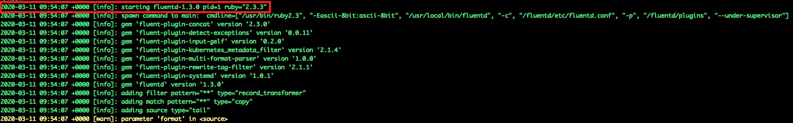 coralogix troubleshooting fluentd running
