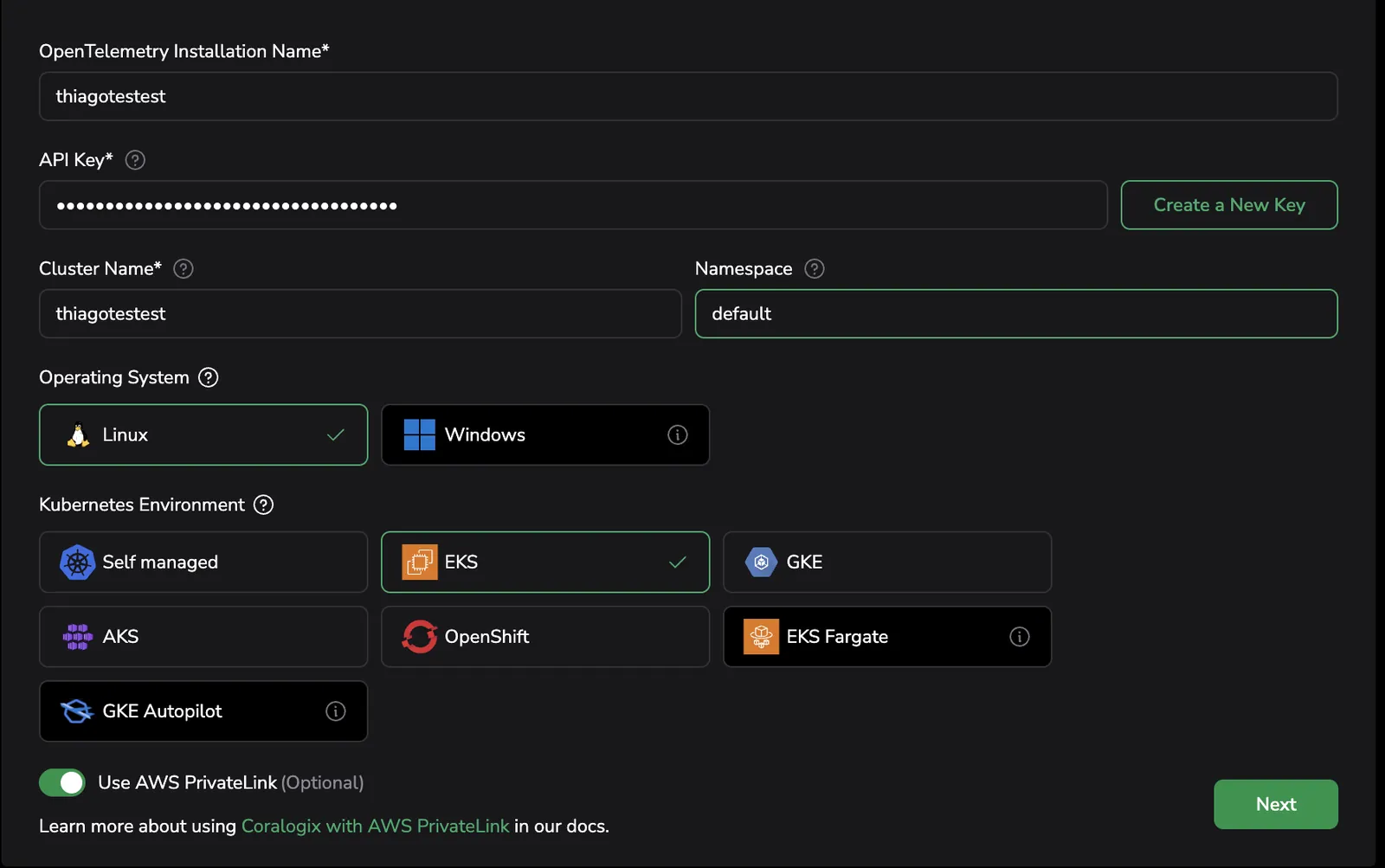 k8s integration setup