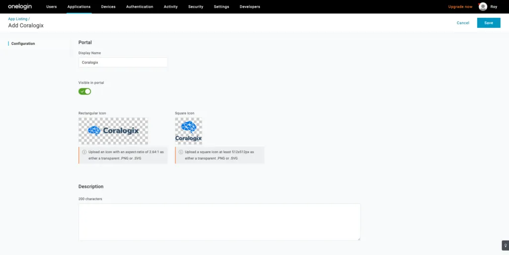 coralogix one login saml display