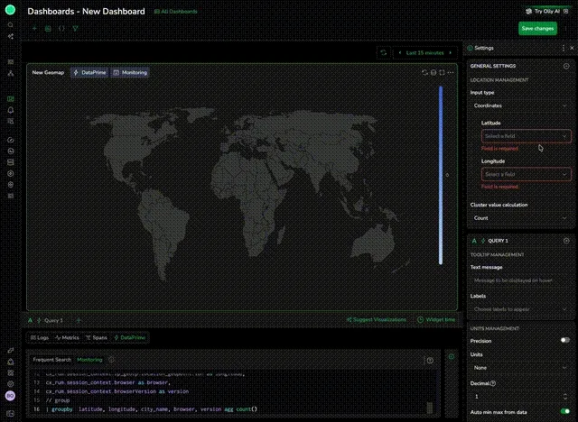 Geomap hero visualization