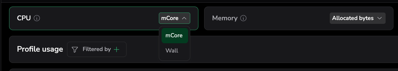 CPU dropdown